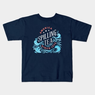 4th of July Spilling Tea Kids T-Shirt